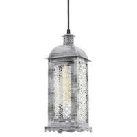 Eglo Hanglamp Vintage Square antiek zilver 49216 - thumbnail