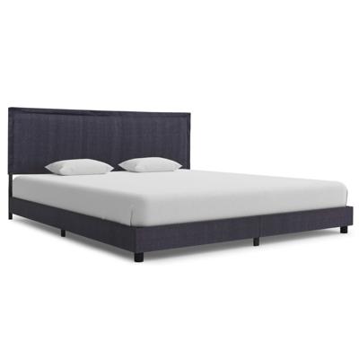 vidaXL Bedframe stof donkergrijs 160x200 cm