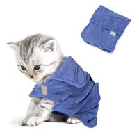 Nobleza Hondenbadjas met Klittenband, Superabsorberend en Sneldrogend, Microvezel Badjas voor Alle Katten en Honden, Zachte Handdoek voor Honden (XS Blauw)