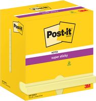 Post-It Super Sticky Notes, 90 vel, ft 76 x 127 mm, geel, pak van 12 blokken - thumbnail