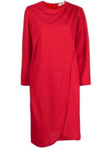 Valentino Garavani Pre-Owned robe évasée à détails drapés (années 1980) - Rouge