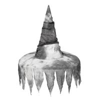 Boland Heksenhoed Met Sluier Dames Polyester 36 Cm Wit/ Grijs One-size