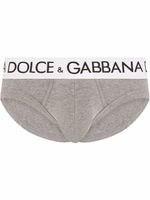 Dolce & Gabbana boxer à taille à logo - Gris - thumbnail