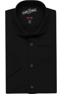 Pure Functional Slim Fit Jersey shirt zwart, Effen