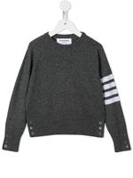 Thom Browne Kids pull en cachemire à 4 bandes signature - Gris - thumbnail