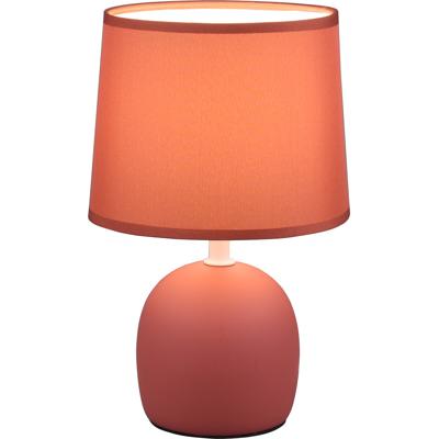 LED Tafellamp - Tafelverlichting - Trion Zikkom - E14 Fitting - Rond - Mat Oranje - Keramiek