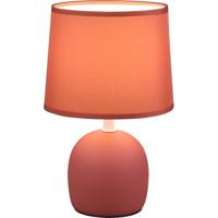 LED Tafellamp - Tafelverlichting - Trion Zikkom - E14 Fitting - Rond - Mat Oranje - Keramiek