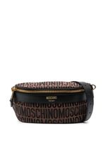 Moschino sac banane à logo en jacquard - Marron