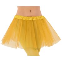 Dames verkleed rokje/tutu  - tule stof met elastiek - geel - one size One size  -