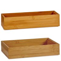 Kast/lade/make-up sorteer organizer bamboe hout bakjes - Set van 2x stuks