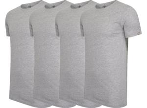 4-pack Cappuccino Grijze T-Shirt ronde hals - Extra Lange T-shirts