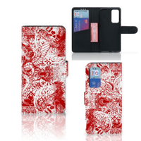 Telefoonhoesje met Naam Huawei P40 Angel Skull Rood