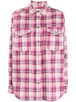 MARANT ÉTOILE chemise en coton Lony mélangé à carreaux - Rose - thumbnail