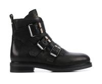 VIA VAI Dames Enkellaarsjes in Leder (Zwart)