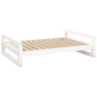 vidaXL Hondenmand 105,5x75,5x28 cm massief grenenhout wit, hondenbed, puppybed, hondenbedden, puppymand, huisdierenmand, puppymanden, puppybedden