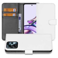 Book Case Telefoonhoesje voor de Motorola Moto G13 | G23 Wit met Pasjeshouder