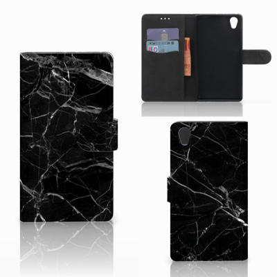 Sony Xperia L1 Bookcase Marmer Zwart - Origineel Cadeau Vader Sony Xperia L1 Bookcase Marmer Zwart - Origineel Cadeau Vader