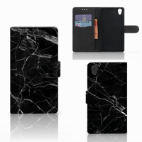 Sony Xperia L1 Bookcase Marmer Zwart - Origineel Cadeau Vader