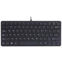 R-Go Tools RGOECQYBL Compact Toetsenbord, Ultra-dun, Mini toetsenbord ergonomisch, QWERTY (US) Layout, bedraad, Zwart