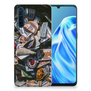 OPPO A91 Siliconen Hoesje met foto Badges