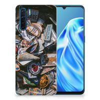 OPPO A91 Siliconen Hoesje met foto Badges - thumbnail