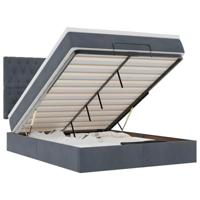 vidaXL Ottoman bed met matrassen 140x190cm fluweel donkergrijs, bedframe, ottoman bedframe, bedframe met opbergruimte onder het bed