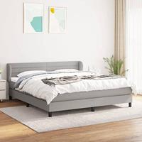 vidaXL Boxspring met matras stof lichtgrijs 180x200 cm, bed, boxspringbed, tweepersoonsbed, slaapmeubel, boxspring bed, bed met matras, bedframe