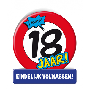 Wenskaart Verkeersbord 18 Jaar