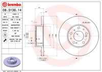 Remschijf BREMBO, Remschijftype: Massief, u.a. für Citroën, Peugeot, Fiat