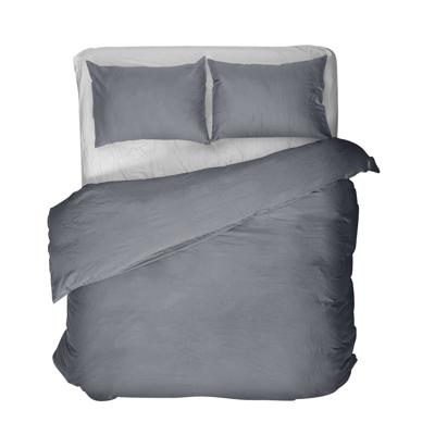 Dekbedovertrek Flanel - Effen Uni - 200 Gram/m2 - 100% Katoen Flanel - Antraciet Lits-jumeaux (240 X 220 Cm + 2