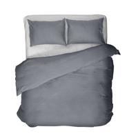 Dekbedovertrek Flanel - Effen Uni - 200 Gram/m2 - 100% Katoen Flanel - Antraciet Lits-jumeaux (240 X 220 Cm + 2