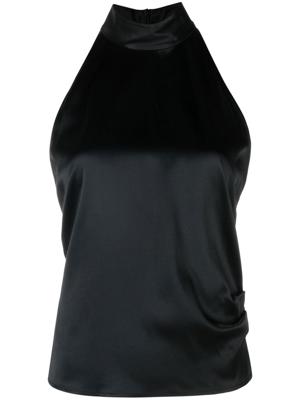 Helmut Lang haut en soie stretch à dos nu - Noir