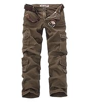 Voor heren Cargohosen Cargo-broek Vechtbroek Broek Meerdere zakken Effen Volledige lengte Katoen Casual Zwart khaki Micro-elastisch Lightinthebox