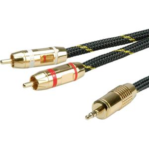 ROLINE GOLD audio aansluitkabel 3,5 mm stereo - 2x tulp, M/M, 2,5 m