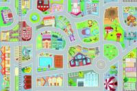 ACHOKA verkeerskleed met 2 auto's 69 x 100 cm