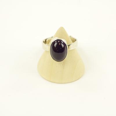 Zilveren Ring met Amethist Maat 18 - Verstelbaar (Sterling Zilver 925)