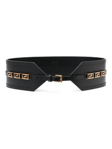 Versace ceinture Greca Goddess en cuir - Noir