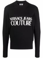 Versace Jeans Couture pull à logo intarsia - Noir