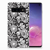 Samsung Galaxy S10 TPU Case Black Flowers