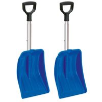 2x stuks compacte sneeuwscheppen / sneeuwschuivers blauw uitschuifbare steel 69 - 83 cm