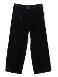 Gucci Kids pantalon droit en velours côtelé - Bleu