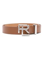 Ralph Lauren Collection ceinture en cuir à boucle logo - Marron - thumbnail