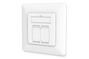 Digitus DN-9010/8-2 Netwerkdoos Inbouw (in muur) Inzet met centraalstuk en frame CAT 6A Wit