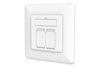 Digitus DN-9010/8-2 Netwerkdoos Inbouw (in muur) Inzet met centraalstuk en frame CAT 6A Wit