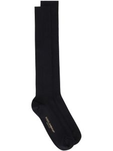 Dolce & Gabbana knee-high intarsia-knit logo socks - Noir