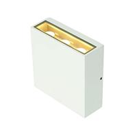 SLV Grote quad UP/DOWN Wandopbouwlamp, verlichting voor muren, paden, ingangen, led-spot buiten, opbouwlamp buiten, tuinlamp, IP54, 3000 K, 8,2 W, 640 lm, wit