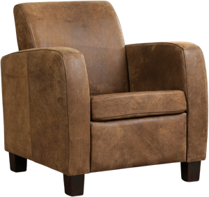 Leren fauteuil Joy - Kenia Leer Brown - Hout bruin