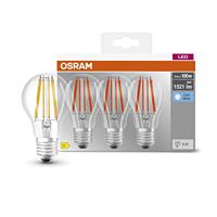 OSRAM LED lamp, Voet: E27, Cool White, 4000 K, 11 W, vervanging voor 100 W gloeilamp, helder, LED BASE CLASSIC A Set van 3