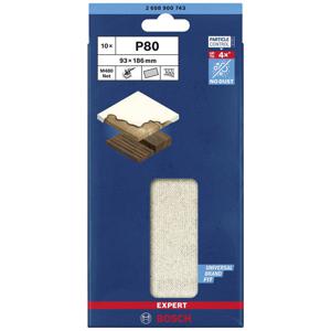 Bosch Accessories EXPERT M480 2608900743 Schuurnet voor vlakschuurmachine Ongeperforeerd Korrelgrootte (num) 80 (l x b) 186 mm x 93 mm 10 stuk(s)