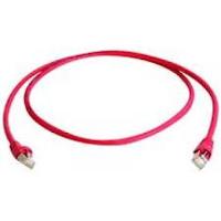 Telegärtner RJ45 (cross) Netwerkkabel Aansluitkabel CAT 6A S/FTP 0.50 m Rood Vlambestendig, Halogeenvrij